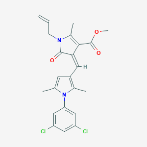 molecular formula C23H22Cl2N2O3 B424124 methyl (4Z)-4-{[1-(3,5-dichlorophenyl)-2,5-dimethyl-1H-pyrrol-3-yl]methylidene}-2-methyl-5-oxo-1-(prop-2-en-1-yl)-4,5-dihydro-1H-pyrrole-3-carboxylate 