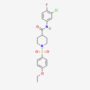 molecular formula C20H22ClFN2O4S B4241243 N-(3-CHLORO-4-FLUOROPHENYL)-1-(4-ETHOXYBENZENESULFONYL)PIPERIDINE-4-CARBOXAMIDE 