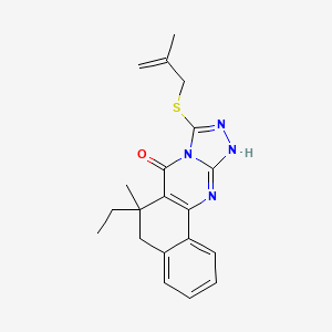 6-ethyl-6-methyl-9-[(2-methyl-2-propen-1-yl)thio]-6,12-dihydrobenzo[h][1,2,4]triazolo[3,4-b]quinazolin-7(5H)-one