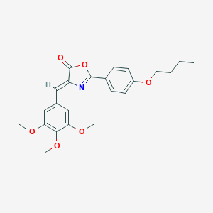 molecular formula C23H25NO6 B424127 2-(4-butoxyphenyl)-4-(3,4,5-trimethoxybenzylidene)-1,3-oxazol-5(4H)-one 