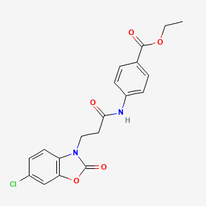 ethyl 4-{[3-(6-chloro-2-oxo-1,3-benzoxazol-3(2H)-yl)propanoyl]amino}benzoate