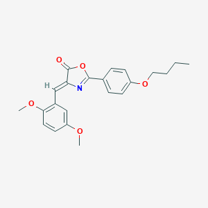 molecular formula C22H23NO5 B424129 2-(4-butoxyphenyl)-4-(2,5-dimethoxybenzylidene)-1,3-oxazol-5(4H)-one 