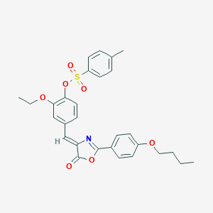 molecular formula C29H29NO7S B424130 4-[(2-(4-butoxyphenyl)-5-oxo-1,3-oxazol-4(5H)-ylidene)methyl]-2-ethoxyphenyl 4-methylbenzenesulfonate 