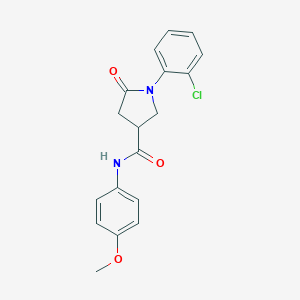 molecular formula C18H17ClN2O3 B424131 1-(2-chlorophenyl)-N-(4-methoxyphenyl)-5-oxopyrrolidine-3-carboxamide 