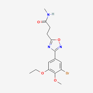 molecular formula C15H18BrN3O4 B4241315 3-[3-(3-bromo-5-ethoxy-4-methoxyphenyl)-1,2,4-oxadiazol-5-yl]-N-methylpropanamide 