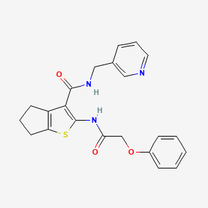 molecular formula C22H21N3O3S B4241339 2-[(phenoxyacetyl)amino]-N-(pyridin-3-ylmethyl)-5,6-dihydro-4H-cyclopenta[b]thiophene-3-carboxamide 