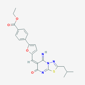ethyl 4-{5-[(5-imino-2-isobutyl-7-oxo-5H-[1,3,4]thiadiazolo[3,2-a]pyrimidin-6(7H)-ylidene)methyl]-2-furyl}benzoate