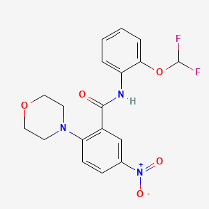 N-[2-(difluoromethoxy)phenyl]-2-(4-morpholinyl)-5-nitrobenzamide