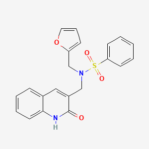 N-(2-furylmethyl)-N-[(2-hydroxy-3-quinolinyl)methyl]benzenesulfonamide