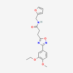 molecular formula C19H21N3O5 B4241382 3-[3-(3-ethoxy-4-methoxyphenyl)-1,2,4-oxadiazol-5-yl]-N-(2-furylmethyl)propanamide 