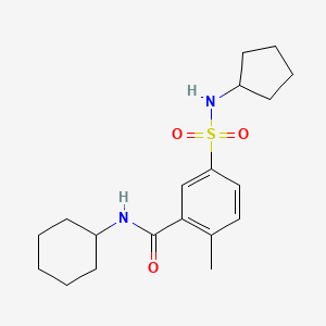 N-cyclohexyl-5-(cyclopentylsulfamoyl)-2-methylbenzamide