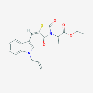 molecular formula C20H20N2O4S B424141 ethyl 2-{5-[(1-allyl-1H-indol-3-yl)methylene]-2,4-dioxo-1,3-thiazolidin-3-yl}propanoate 