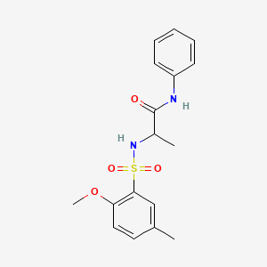 molecular formula C17H20N2O4S B4241415 N~2~-[(2-methoxy-5-methylphenyl)sulfonyl]-N-phenylalaninamide 