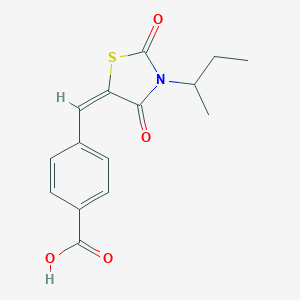 molecular formula C15H15NO4S B424145 4-{(E)-[3-(butan-2-yl)-2,4-dioxo-1,3-thiazolidin-5-ylidene]methyl}benzoic acid 