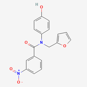 N-(furan-2-ylmethyl)-N-(4-hydroxyphenyl)-3-nitrobenzamide