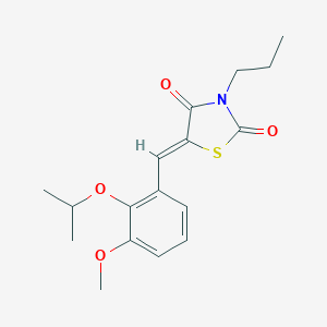 molecular formula C17H21NO4S B424147 (5Z)-5-[3-methoxy-2-(propan-2-yloxy)benzylidene]-3-propyl-1,3-thiazolidine-2,4-dione 