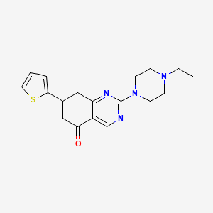 molecular formula C19H24N4OS B4241493 2-(4-ethylpiperazin-1-yl)-4-methyl-7-(thiophen-2-yl)-7,8-dihydroquinazolin-5(6H)-one 