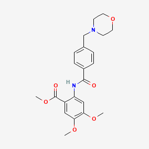 molecular formula C22H26N2O6 B4241543 methyl 4,5-dimethoxy-2-{[4-(4-morpholinylmethyl)benzoyl]amino}benzoate 