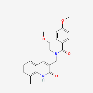 molecular formula C23H26N2O4 B4241553 4-ethoxy-N-[(2-hydroxy-8-methyl-3-quinolinyl)methyl]-N-(2-methoxyethyl)benzamide 