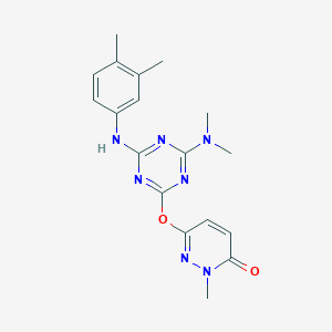 6-({4-(dimethylamino)-6-[(3,4-dimethylphenyl)amino]-1,3,5-triazin-2-yl}oxy)-2-methyl-3(2H)-pyridazinone