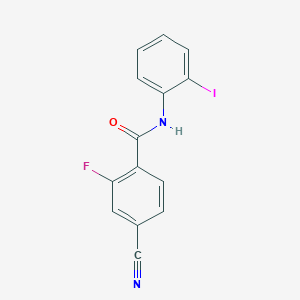 molecular formula C14H8FIN2O B4241596 4-cyano-2-fluoro-N-(2-iodophenyl)benzamide 