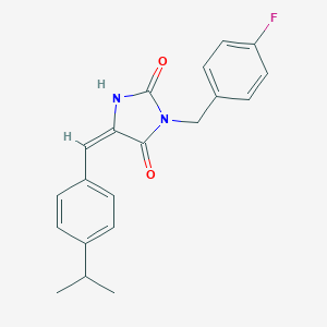 (5E)-3-(4-fluorobenzyl)-5-[4-(propan-2-yl)benzylidene]imidazolidine-2,4-dione