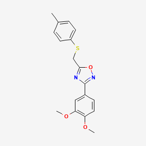 3-(3,4-dimethoxyphenyl)-5-{[(4-methylphenyl)thio]methyl}-1,2,4-oxadiazole