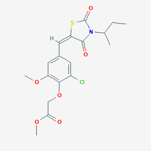 methyl (4-{(E)-[3-(butan-2-yl)-2,4-dioxo-1,3-thiazolidin-5-ylidene]methyl}-2-chloro-6-methoxyphenoxy)acetate