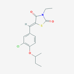 molecular formula C16H18ClNO3S B424166 5-(4-Sec-butoxy-3-chlorobenzylidene)-3-ethyl-1,3-thiazolidine-2,4-dione 