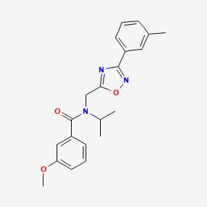 molecular formula C21H23N3O3 B4241661 3-methoxy-N-{[3-(3-methylphenyl)-1,2,4-oxadiazol-5-yl]methyl}-N-(propan-2-yl)benzamide 