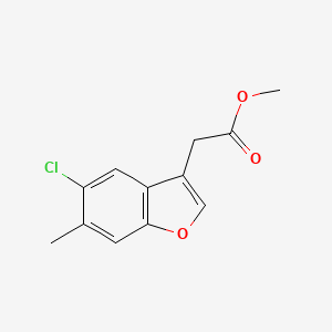 molecular formula C12H11ClO3 B4241663 Methyl 2-(5-chloro-6-methyl-1-benzofuran-3-yl)acetate 