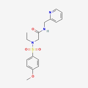 molecular formula C17H21N3O4S B4241676 2-(N-ETHYL4-METHOXYBENZENESULFONAMIDO)-N-[(PYRIDIN-2-YL)METHYL]ACETAMIDE 