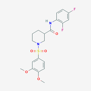 N-(2,4-difluorophenyl)-1-(3,4-dimethoxyphenyl)sulfonylpiperidine-3-carboxamide