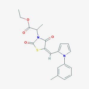 ethyl 2-[(5E)-5-{[1-(3-methylphenyl)-1H-pyrrol-2-yl]methylidene}-2,4-dioxo-1,3-thiazolidin-3-yl]propanoate
