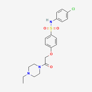 molecular formula C20H24ClN3O4S B4241713 N-(4-chlorophenyl)-4-[2-(4-ethylpiperazin-1-yl)-2-oxoethoxy]benzenesulfonamide 