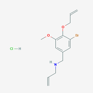 N-[(3-bromo-5-methoxy-4-prop-2-enoxyphenyl)methyl]prop-2-en-1-amine;hydrochloride