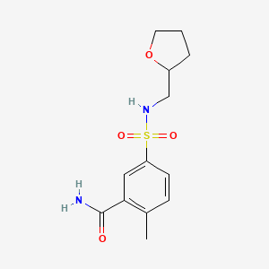 2-Methyl-5-(oxolan-2-ylmethylsulfamoyl)benzamide