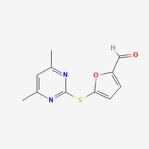 5-[(4,6-dimethyl-2-pyrimidinyl)thio]-2-furaldehyde