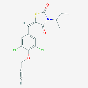 molecular formula C17H15Cl2NO3S B424178 3-Sec-butyl-5-[3,5-dichloro-4-(2-propynyloxy)benzylidene]-1,3-thiazolidine-2,4-dione 