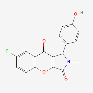 molecular formula C18H12ClNO4 B4241798 7-chloro-1-(4-hydroxyphenyl)-2-methyl-1,2-dihydrochromeno[2,3-c]pyrrole-3,9-dione 