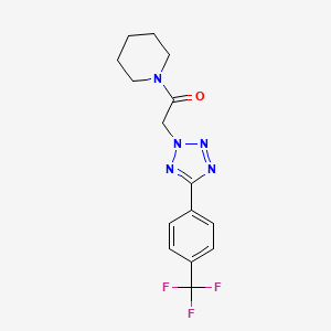 molecular formula C15H16F3N5O B4241837 1-(PIPERIDIN-1-YL)-2-{5-[4-(TRIFLUOROMETHYL)PHENYL]-2H-1,2,3,4-TETRAZOL-2-YL}ETHAN-1-ONE 