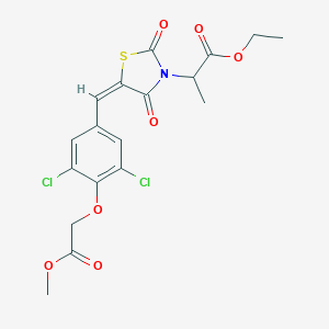 Ethyl 2-{5-[3,5-dichloro-4-(2-methoxy-2-oxoethoxy)benzylidene]-2,4-dioxo-1,3-thiazolidin-3-yl}propanoate