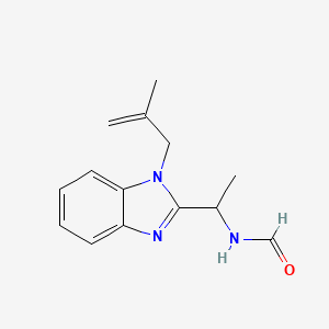 molecular formula C14H17N3O B4241857 N-{1-[1-(2-methylprop-2-en-1-yl)-1H-1,3-benzodiazol-2-yl]ethyl}formamide 