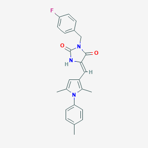 molecular formula C24H22FN3O2 B424187 5-{[2,5-dimethyl-1-(4-methylphenyl)-1H-pyrrol-3-yl]methylene}-3-(4-fluorobenzyl)imidazolidine-2,4-dione 