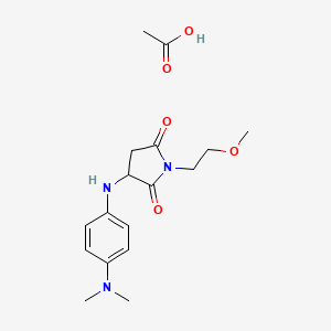 molecular formula C17H25N3O5 B4241926 Acetic acid;3-[4-(dimethylamino)anilino]-1-(2-methoxyethyl)pyrrolidine-2,5-dione 