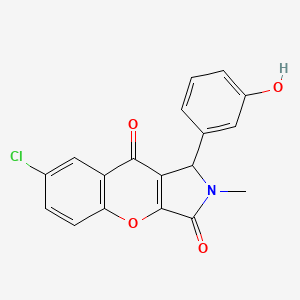 molecular formula C18H12ClNO4 B4241942 7-chloro-1-(3-hydroxyphenyl)-2-methyl-1,2-dihydrochromeno[2,3-c]pyrrole-3,9-dione 