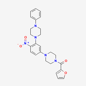 1-(2-furoyl)-4-[4-nitro-3-(4-phenyl-1-piperazinyl)phenyl]piperazine