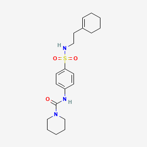 molecular formula C20H29N3O3S B4241986 N-[4-[2-(cyclohexen-1-yl)ethylsulfamoyl]phenyl]piperidine-1-carboxamide 