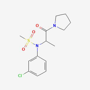 molecular formula C14H19ClN2O3S B4242050 N-(3-chlorophenyl)-N-[1-methyl-2-oxo-2-(1-pyrrolidinyl)ethyl]methanesulfonamide 