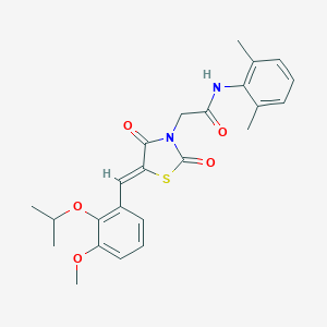 molecular formula C24H26N2O5S B424206 N-(2,6-dimethylphenyl)-2-[5-(2-isopropoxy-3-methoxybenzylidene)-2,4-dioxo-1,3-thiazolidin-3-yl]acetamide 